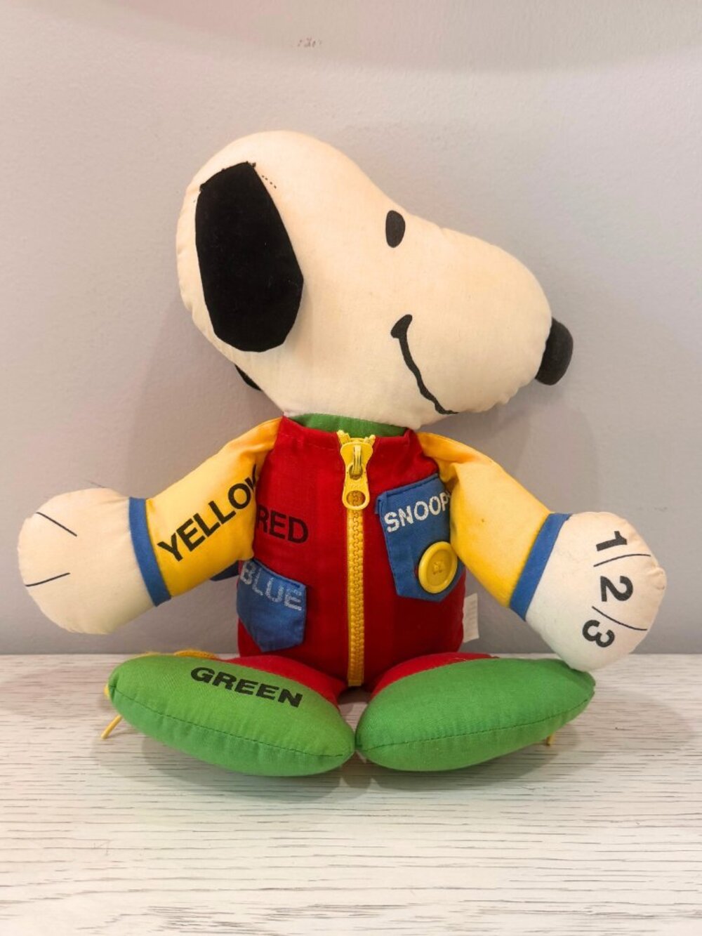 Vintage 1968 Learn & Play Peanuts Snoopy Doll Teach Me to Dress Activity Toy
